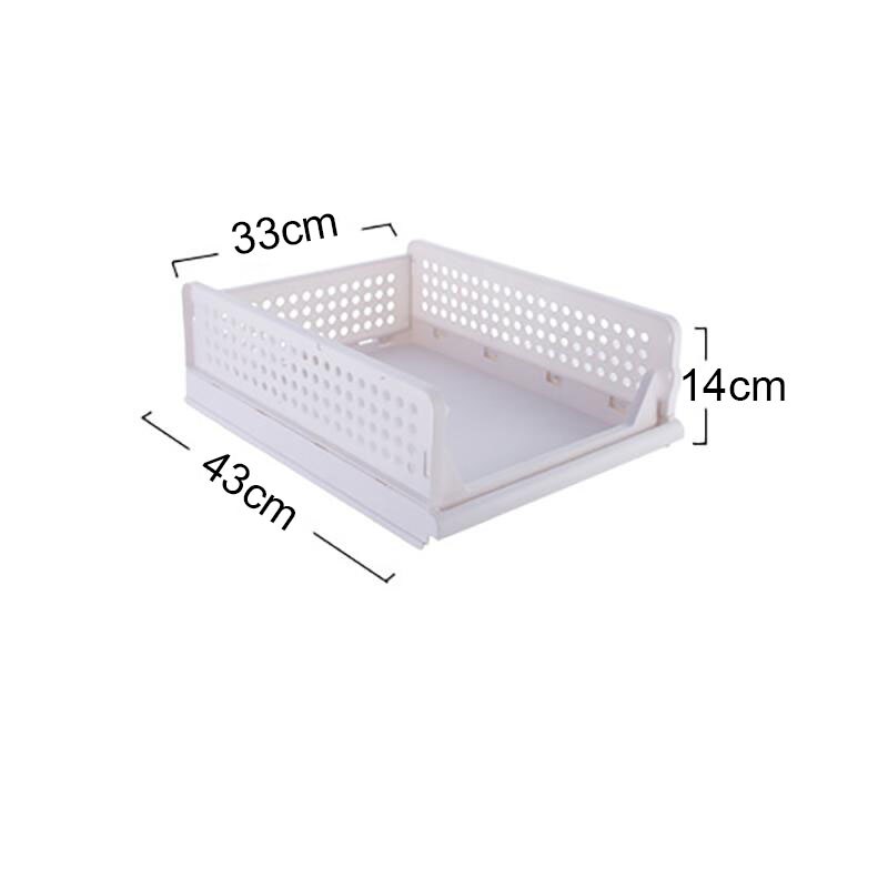 1PC Home Wardrobe Storage Box Closet Clothing Organizer Dorm Room Clothes Organization Layered Shelf Bedroom Cabinet Shelf Rack: 43x33x14cm