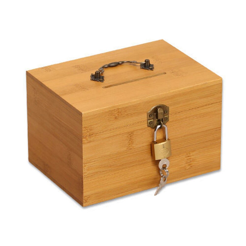 Cassa del tesoro in legno cassa del tesoro in legno Vintage ▾ cassa salvadanaio a prova di caduta con serratura: C14.6CM10CM9CM