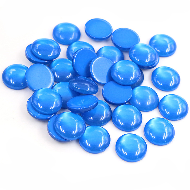Neue 40 Stück 8 10 12mm mischen Farben Katzenauge Serie Flach zurück Harz Cabochons Schmuck Zubehör: 12mm / Blau