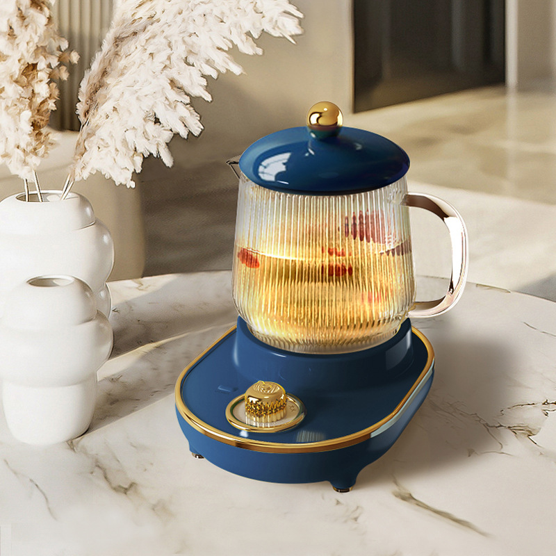 Mini bouilloire électrique Portable De voyage, petite bouilloire moderne en verre blanc pour l&#39;eau bouillante, tasse De ragoût mignonne, OB50SH: Blue