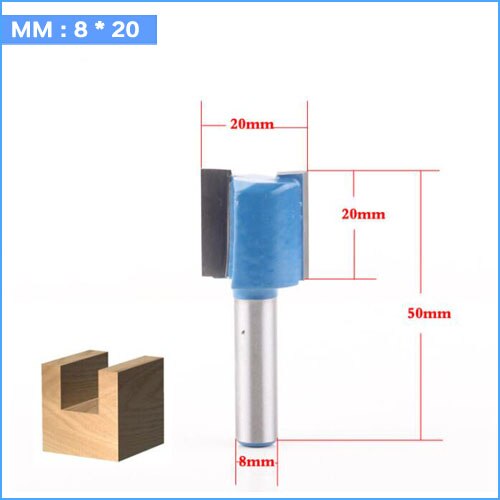 8mm Shank Straight/Dado Router Bit Set Diameter Woodworking Tools CNC Milling Cutter Endmill for Wood: 8mm X 20mm