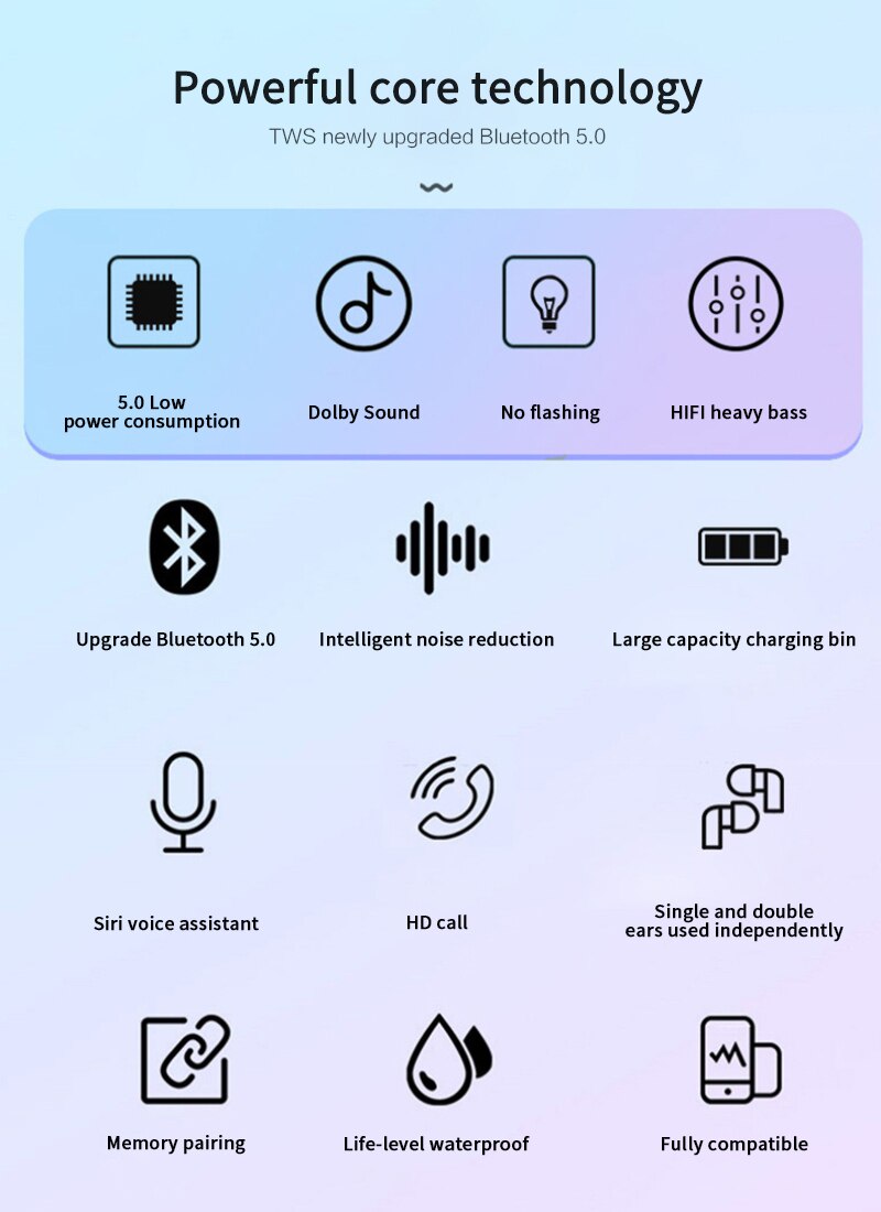 CV-10 TWS Wireless Earphones Bluetooth In Ear Earbuds Wireless Gaming Fitness Headsets For Xiaomi Iphone Oneplus Buds Fone De