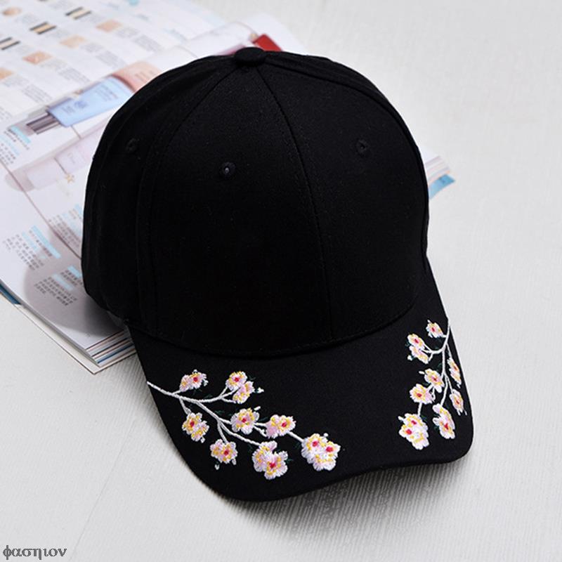 Flower Embroider Baseball Cap Cycling Running Golf Caps Women Casual Snapback Breathable Sports Hat UV Protection Panama: Default Title