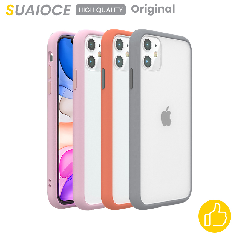 SUAIOCE Shockproof Bumper Transparent Silicone Phone Case For iPhone 11 Pro Max Soft TPU Back Cover For iPhone X XS Max XR Case