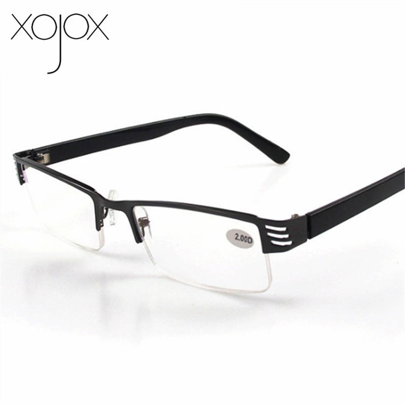 XojoX Finished Myopia Glasses Women Men Metal Half-rimmed Blue film Short-sighted Eyewears Student Nearsighted Spectacles