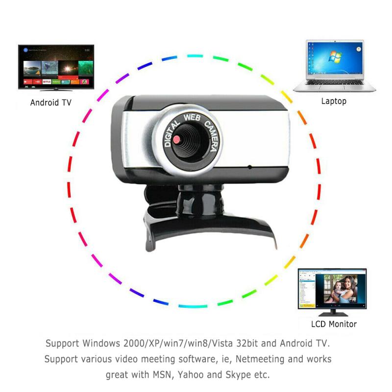 480p HD Webcam avec micro rotatif PC de bureau Web caméra Cam Mini ordinateur WebCamera Cam enregistrement vidéo travail Plug and Play