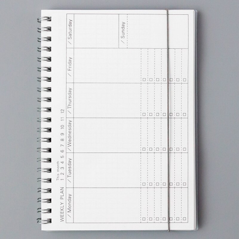 Notebooks Agenda Daily Weekly Monthly Plan Spiral Organizer A5 Note Books Monthly Transparent Schedule Agenda Planner: Weekly Plan