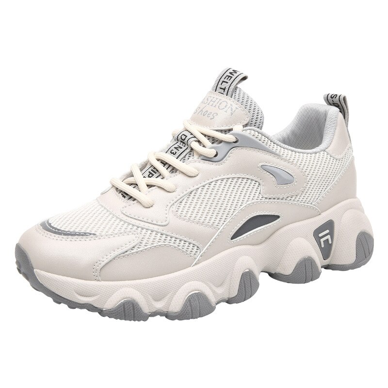 Spring thick soled women's shoes Korean casual shoes: Gray / 35