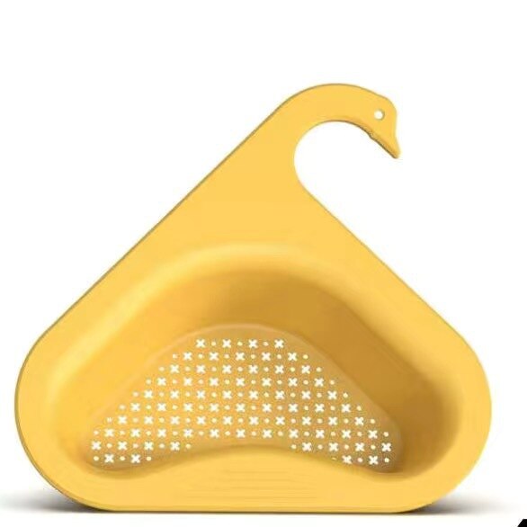 Dreieckige Waschbecken Sieb Drain Küche Korb Saugnapf Waschbecken Filter Regal Obst Gemüse Abtropffläche Schwamm Rack Storage Tool: YELLOW