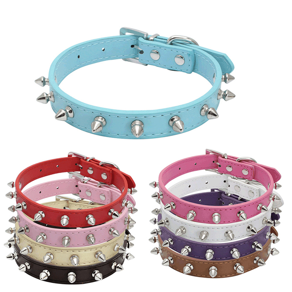 Huisdier Honden Halsbanden Pitbull Bulldog Verstelbare Kraag Hals Collare Riet Leer Klinknagel Spiked Puppy Ketting Bezaaid