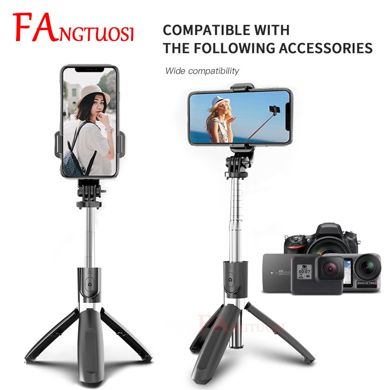 Fangtuosi Draadloze Selfie Stok Uitschuifbare Opvouwbare Monopod Bluetooth Selfie Stok Statief Voor Iphone Camera Dslr