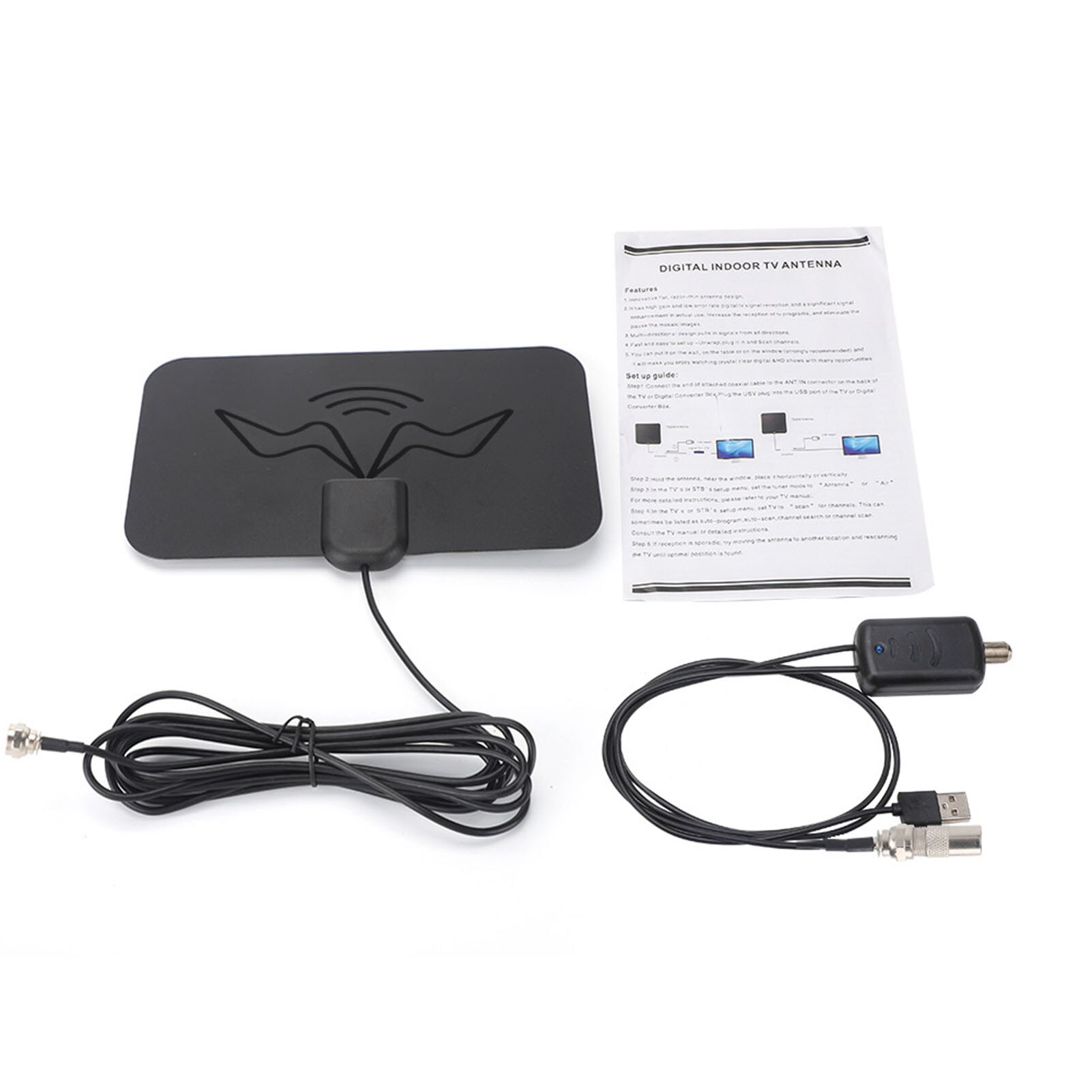4K 25DB High Gain HD TV DTV Box Digital TV Antenna 1600 Miles Booster Active Indoor Digital Antenna TV Signal Receiver Amplifier