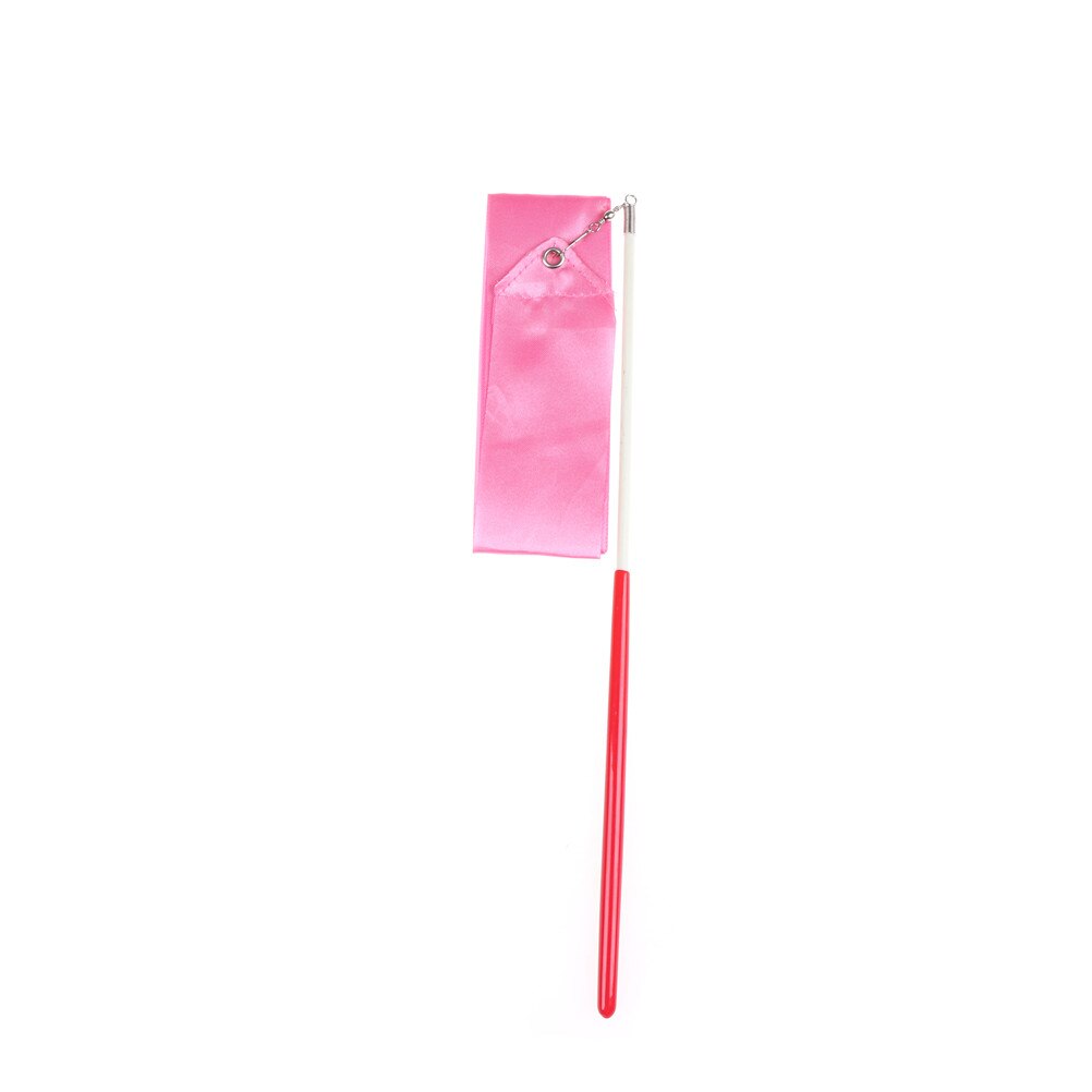 2 m fita de dança profissional colorido ginásio fitas rítmica arte ginástica ballet streamer giratório vara para ginásio formação: Rosa