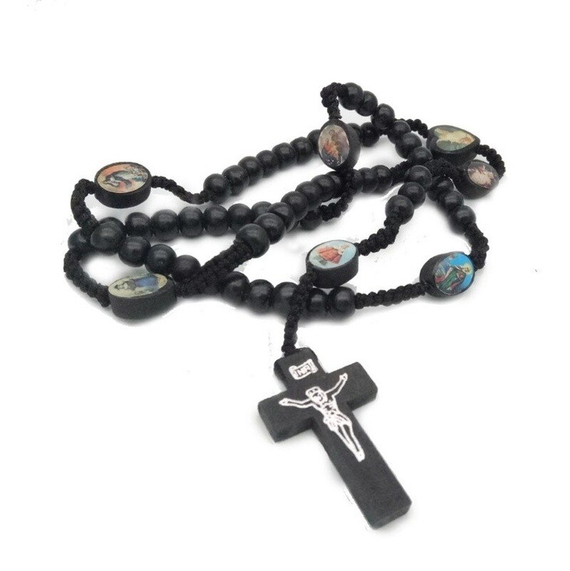 Salem – collier chapelet avec croix et jésus, ornement religieux et catholique