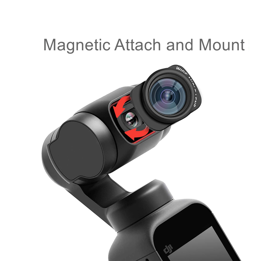 Wide Angle Lens for DJI Osmo Pocket 2/Osmo Pocket Gimbal 100° Wideangle Lens Magnetic Attached Camera Extra Lens Vlog Accessory