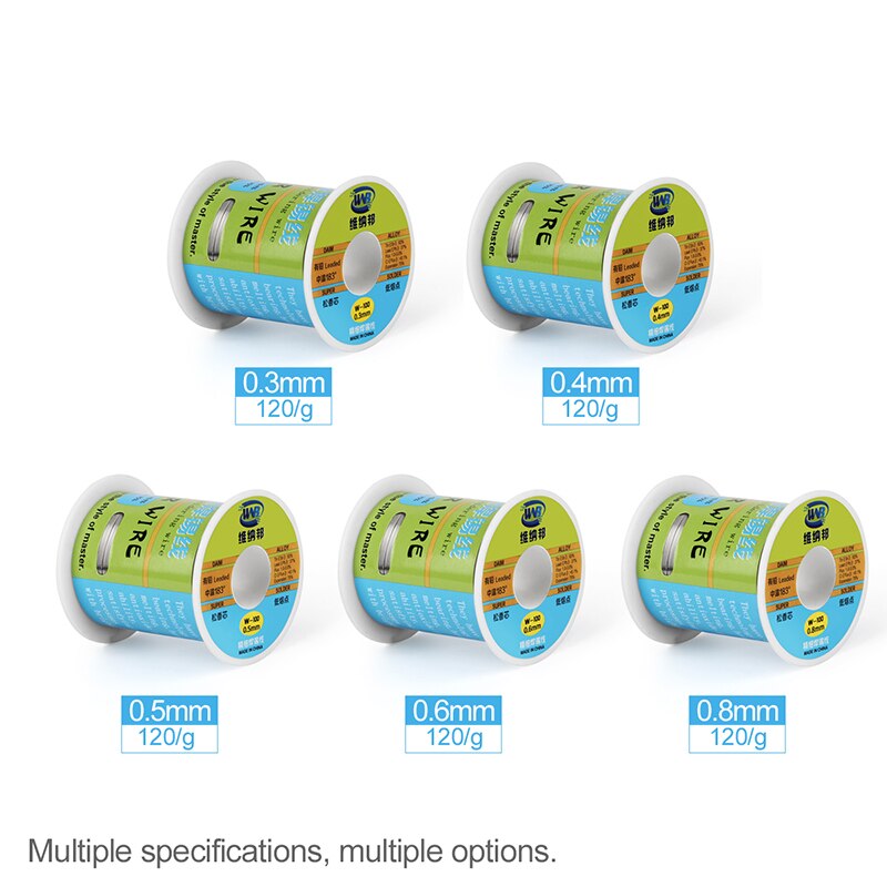 120g Rosin Core Solder Soldering Wire 0.3/0.4/0.5/0.6/0.8mm FLUX 2.0% Solda Solder Tin Lead Wire BGA Welding Repair Tools
