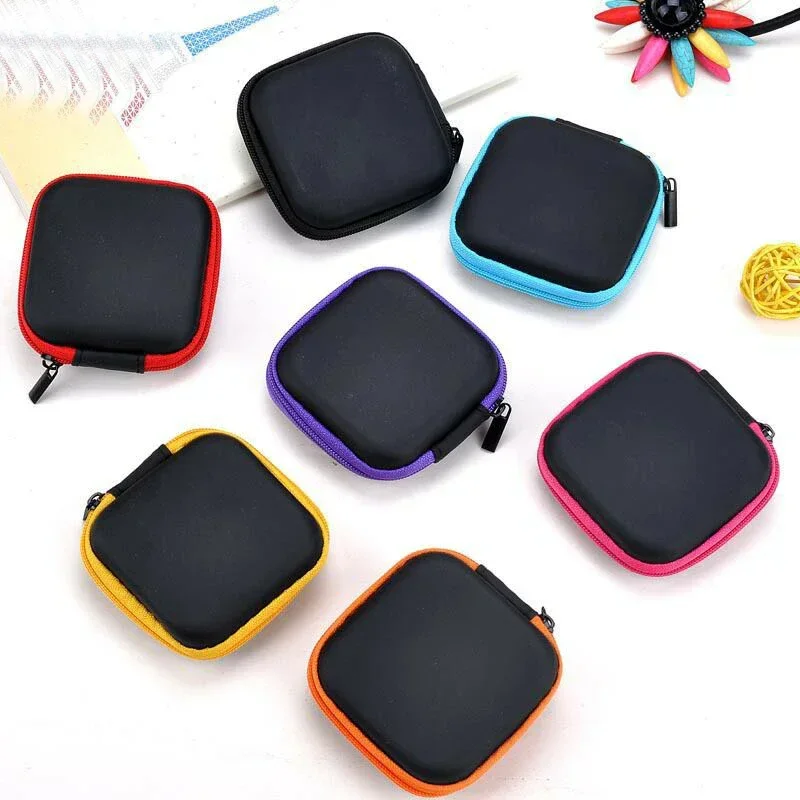 Nette freundlicher Mini Geldbörse Reißverschluss Brieftasche Frauen Damen Männer Reise Kopfhörer Schlüssel USB Kabel SD Karte Halfter Tasche fallen