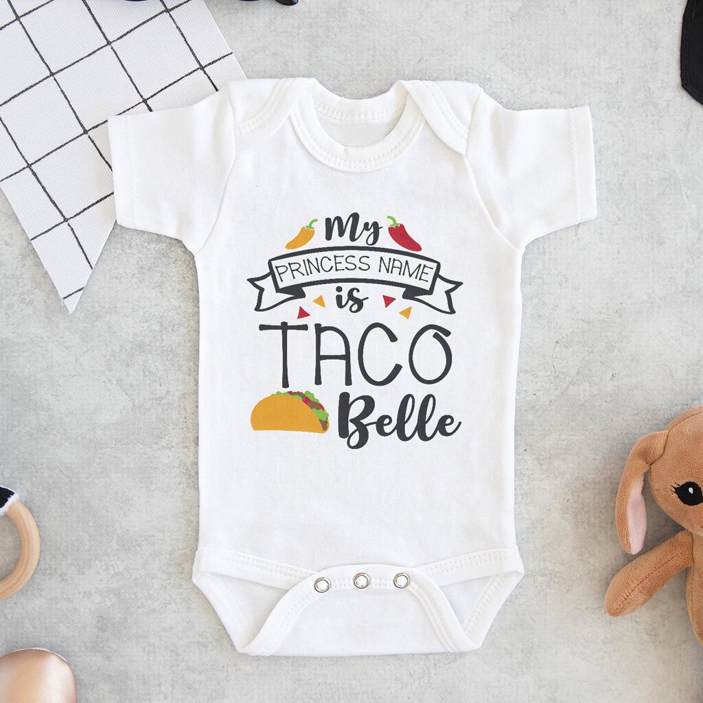 Summer Newborn Infant Baby Boy Girl Letter Taco Mexican Romper Clothes HOOLER
