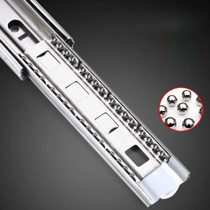 10&quot;-22&quot; Stainless Steel Drawer Slides Soft Close Drawer Track Rail Sliding Three-Section Cabinet Slides Furniture Hardware WF