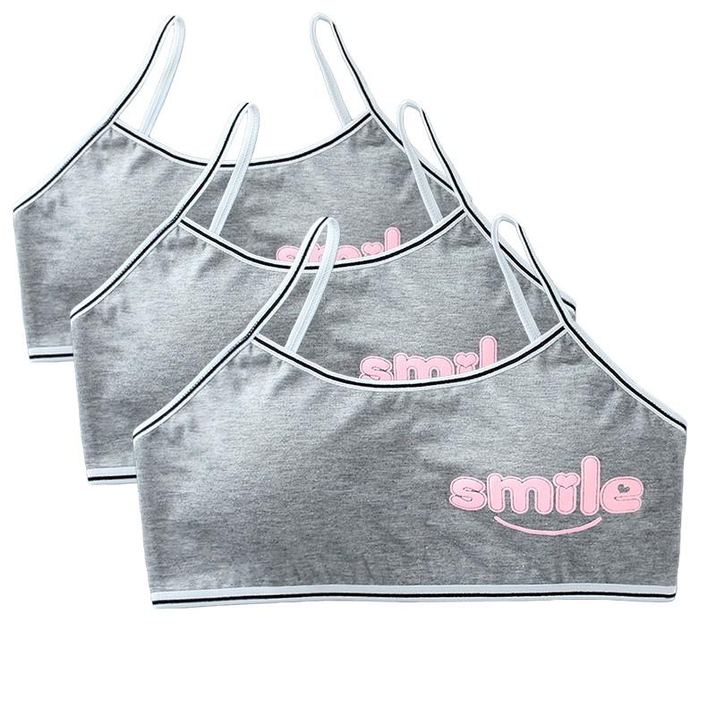 Sujetadores de entrenamiento para niñas, ropa interior de algodón con letras bonitas, para adolescentes y niños, 3 unids/lote: K
