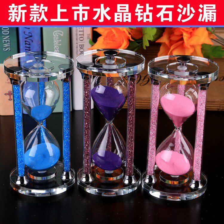Temporizador de reloj de arena de cristal de diamante, 15304560 minutos, 520 segundos, 1314 segundos, ,