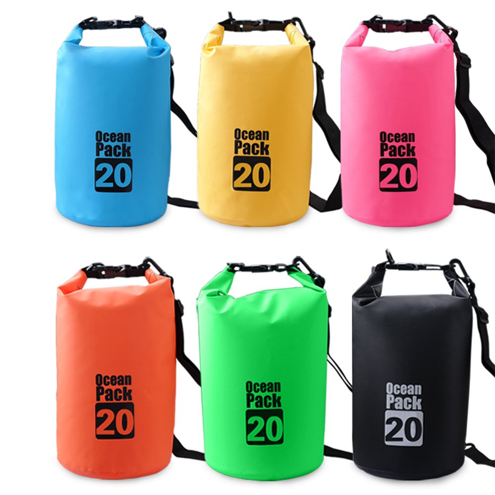 Wasserdichter Trockensack mit Rolltop-Sack hält Ausrügestochen trocken für Kajakfahren, Rafting, Bootfahren, Schwimmen, Camping, Wandern, Strand, Angeln