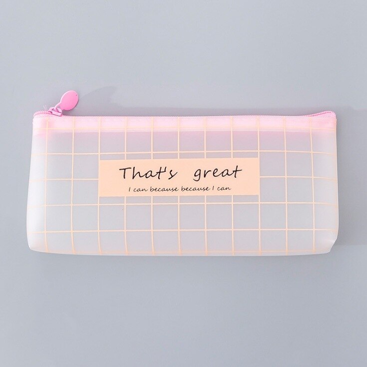 1Pc Pink Pencil Case Small Fresh and Simple Pencil Case Stationery Storage Organizer Pencil Bag School Office Supply Escolar: D