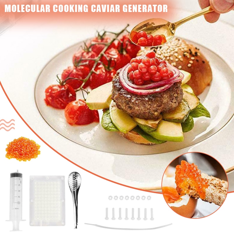 Nieuw Caviar Maker Set 100-Gat Maker Moleculaire Gourmet Gereedschap Thuis Keuken Benodigdheden