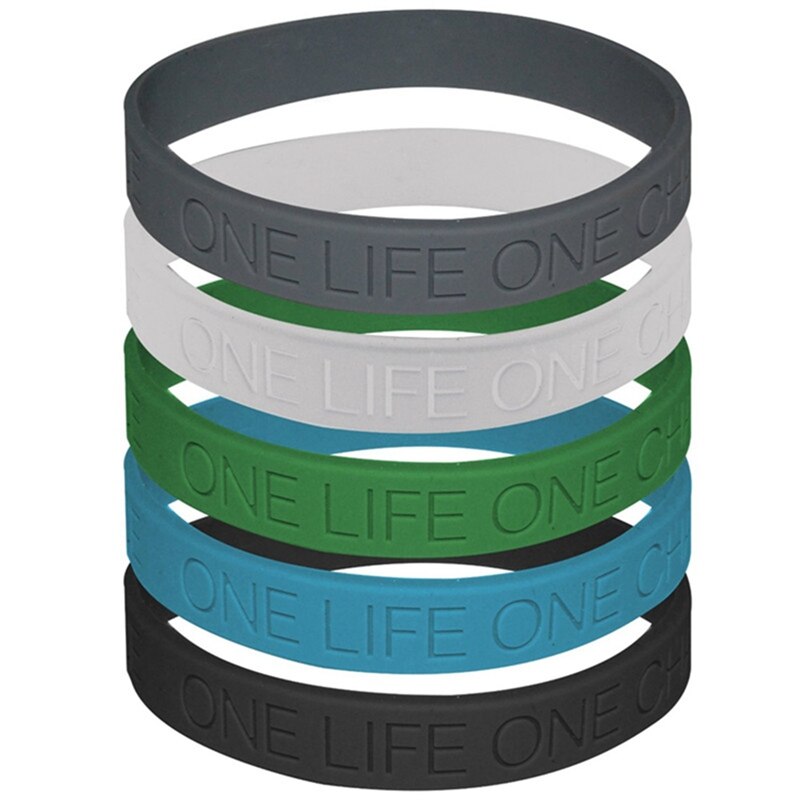 One Life One Chance Nooit Opgeven Ik Beloven Motivatie Sport Silicone Rubber Armband 1Pc Mannen Vrouwen Unisex