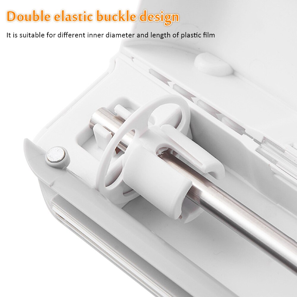 Food Wrap Dispenser Punch-free Fixing Food Wrap Cutter Kitchen Tool Cling Film Wrap Safety Durable Non-toxic Storage Organizer