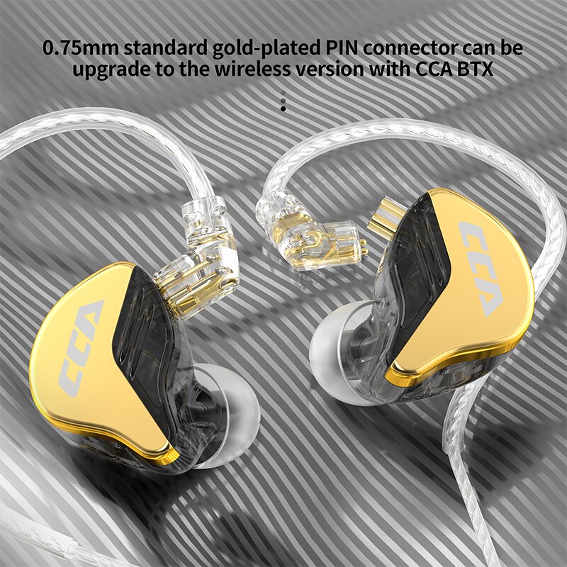 CCA CRA+ Wiszące douszne przewodowe słuchawki HiFi Monitor Słuchawki z redukcją szumów Sportowe słuchawki douszne dla graczy KZ ZEX Pro NRA CA4