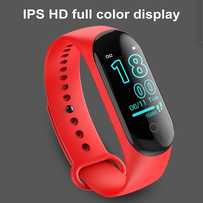 Pulseira inteligente pedômetro fitness-rastreador de pressão arterial-monitor de banda inteligente esporte m4 à prova dwaterproof água relógio inteligente eletrônica