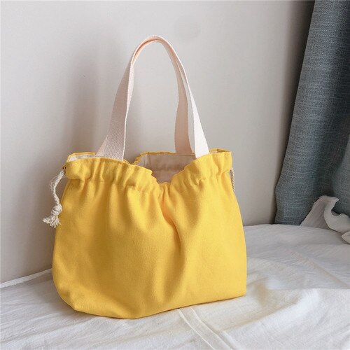 Trekkoord Tassen Vrouwen Casual Solid Canvas Handtassen Pouch Mini Draagbare Schouder Purse Koreaanse Stijl Ulzzang Vintage Harajuku Chic: 15