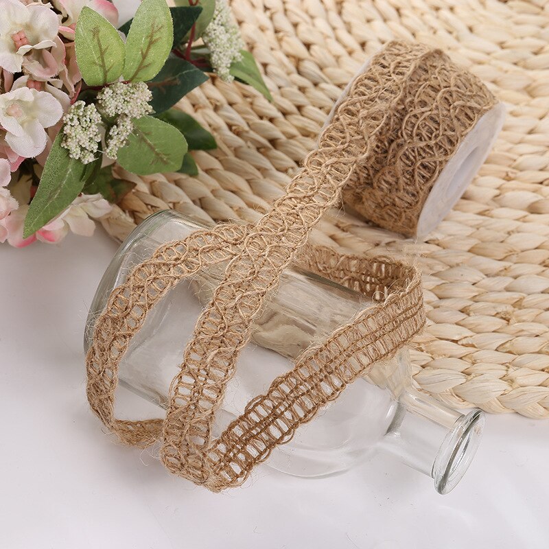 1pcs/lot handmade just rope DIY wedding Christmas green leaf hemprope decoration Craft hemp rope multi style roll lace ribbon: 3   length  5meters