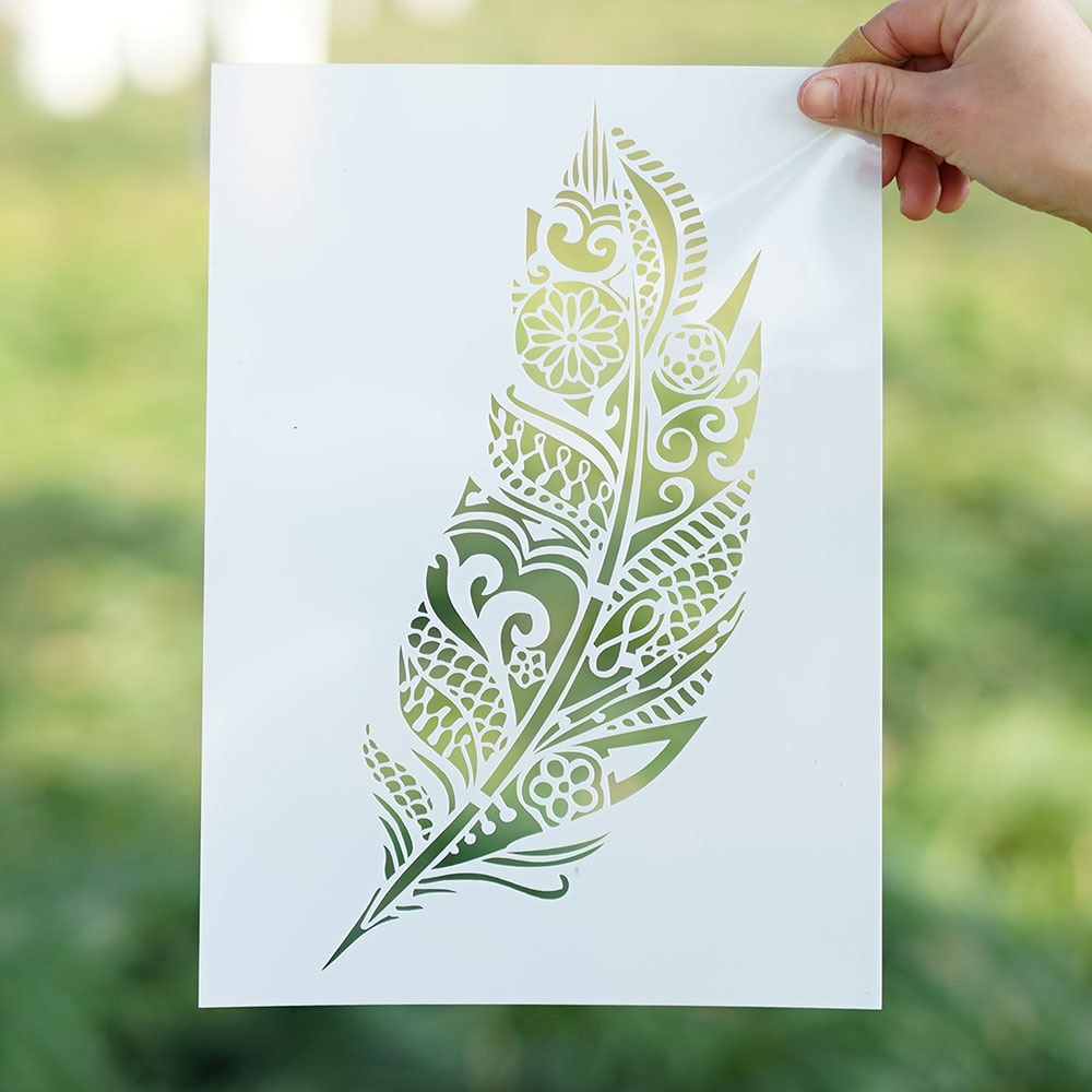 A4 A3 A2 Veer Mandala Stencil voor Muurschildering DIY Scrapbooking album Papieren Kaart Maken Craft Decoratieve Embossing Template
