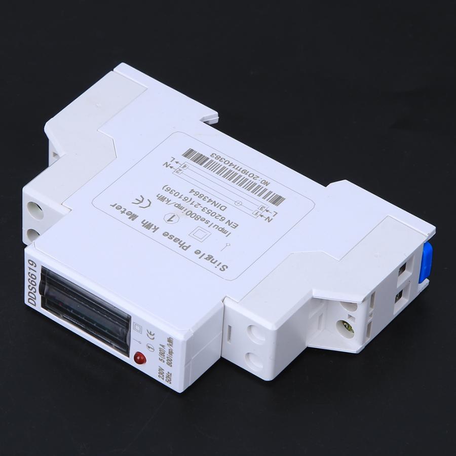 Energy Meter Din Rail 1P Single-Phase Counter Household Appliances 230V DDS6619-001 digital wattmeter