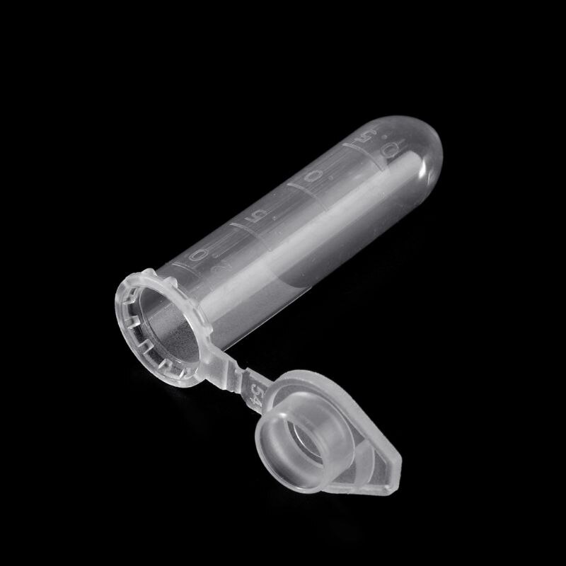 100Pcs 2ml Clear Plastic Vials Container Snap Cap Centrifuge Tubes Vials Sample Lab Container R66F