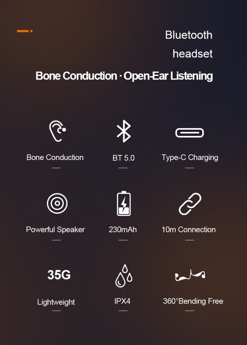 Beengeleiding Koptelefoon Bluetooth V5.0 Draadloze Niet In-Ear Headset Transpiratie Waterdicht Sport Koptelefoon Oordopjes