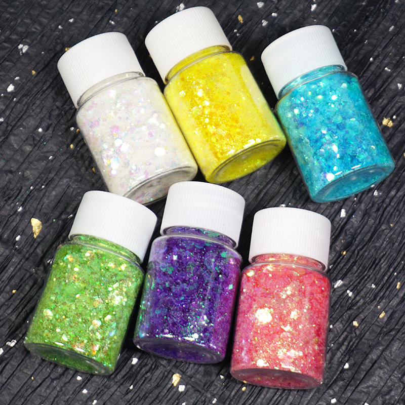 Kleurrijke Hexagon Glitter Mix In Kerst Versiering voor Hars Ambachten Feestelijke Sieraden Gereedschap Uv Hars Pigment Hars Gereedschap