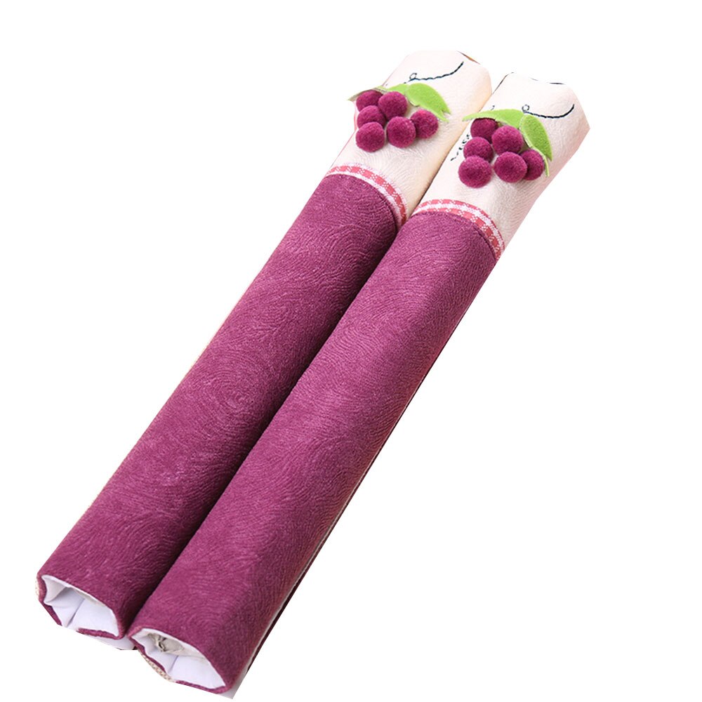 1 Pair Refrigerator Door Protect Handle Cover Home Fridge Microwave Oven Cover Double Door Refrigerator Handle Gloves: violet