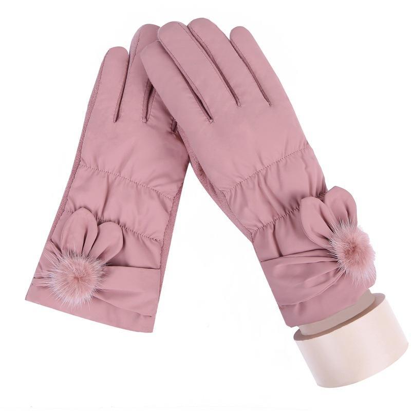 Women Casual Solid Full-Finger Windproof Touch 027A, 027C, 027D, 027E Screen Warm Screen, Gloves Unisex: pink027a