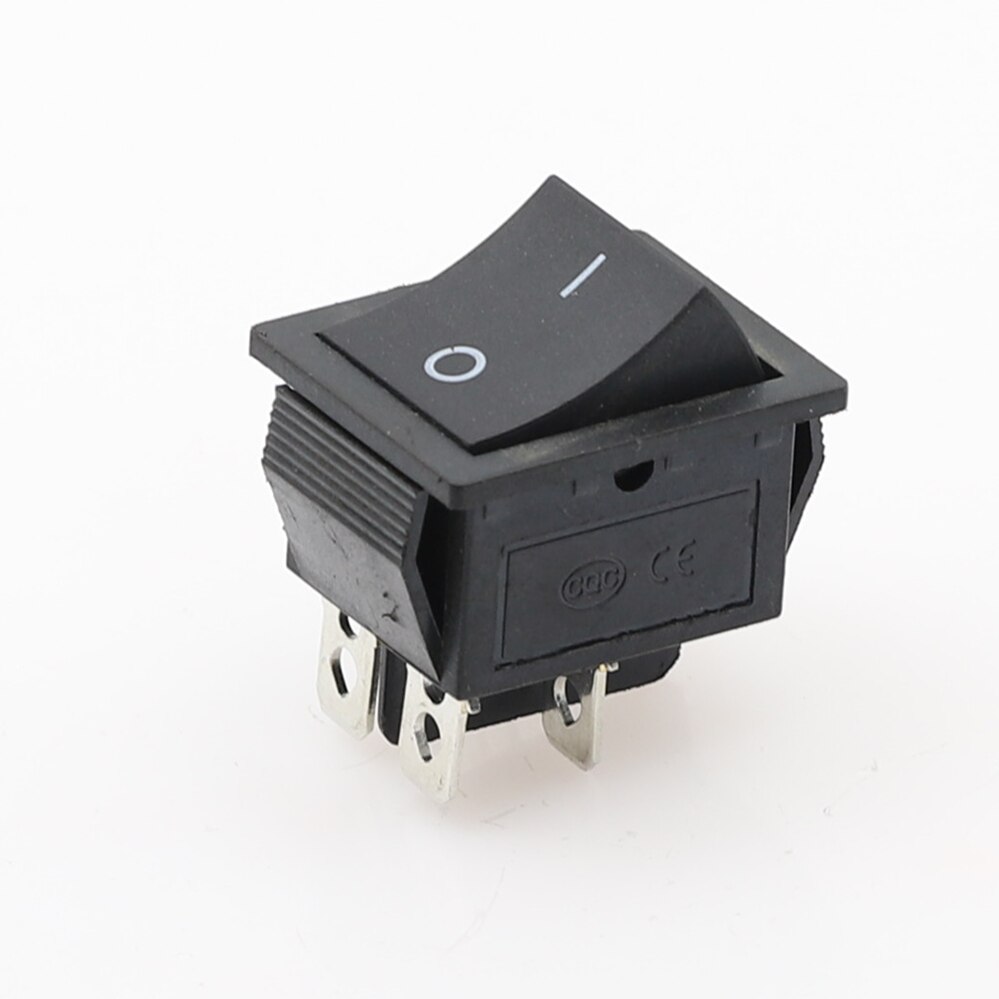 KCD4 Op-Off 16A 250VAC/20A 125VAC Rode Knop Licht Tuimelschakelaar 4 Pin Rocker Schakelaar: Black