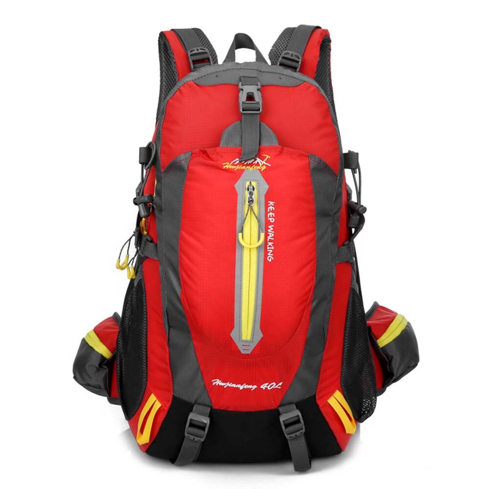 Waterproof Climbing Backpack Rucksack 40L Outdoor Sports Bag Travel Camping Hiking Backpack Daypack Trekking Bags For Men Women: Red Color
