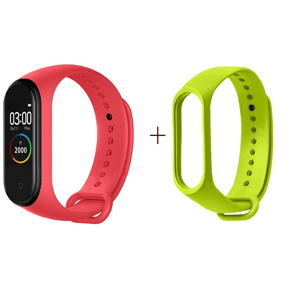 M4 M3 pro Smart band 4 Fitness Tracker Watch Sport bracelet Heart Rate Blood Pressure Smartband Monitor Health Wristband: red green