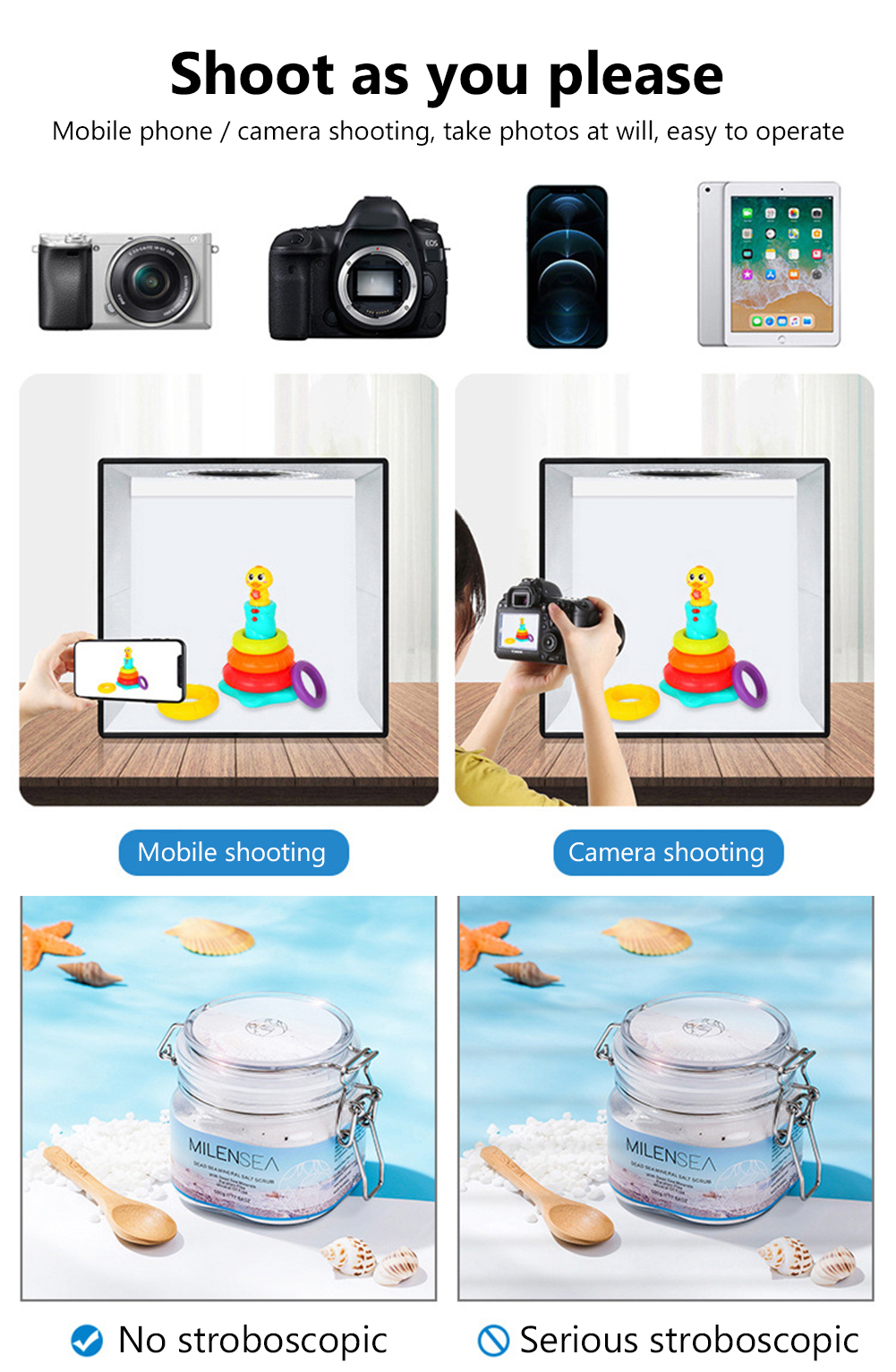 Puluz fotostudio kit fotobox stor foto ljuslåda tält mjuklåda fotografering rekvisita bakgrund mjuklåda studio foto ljuslåda