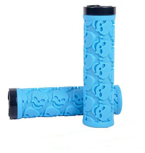 Zachte Schedel Stijl Fietsen Grip Mtb Mountain Road Fiets Afsluitbare Handlegrip Handvatten Onderdelen: Sky Blue