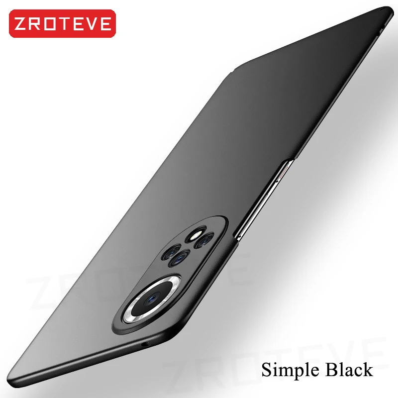 Für Nova 9 fallen ZROTEVE Ultra schlank matt Harte PC Abdeckung Für Huawei Nova 9 SE 9SE 8 7 5T Nova 7 Nova 8 Nova5T Globale Telefon Fällen: Echtes Leder / Schwarz