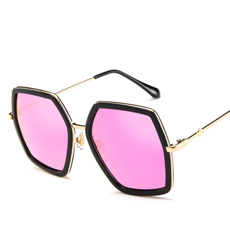 Overdimensionerede firkantede solbriller kvinder luksusmærke vintage solbriller store stel solbriller  uv400: Lilla