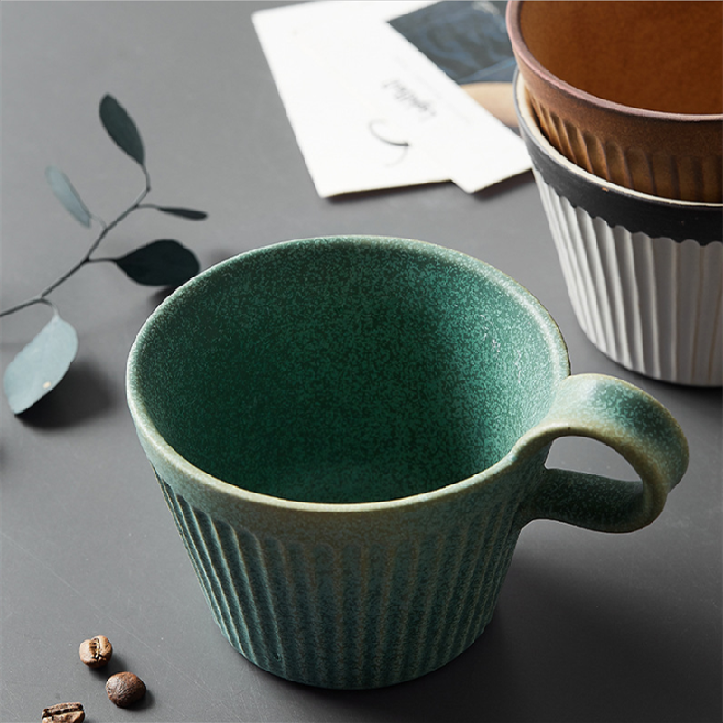 Kaffekopper espressokopper keramisk krus 320ml håndlaget retro drinkware japansk te kungfu kopp nordisk taza de kafe creativa
