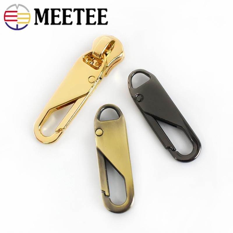 Tiradores de cremallera de Metal para equipaje, Maleta, Bolsas, tiradores de cabeza, lengüeta, reparador instantáneo, herramientas de sastre DIY, 3 #5 #8 #, 10 Uds.